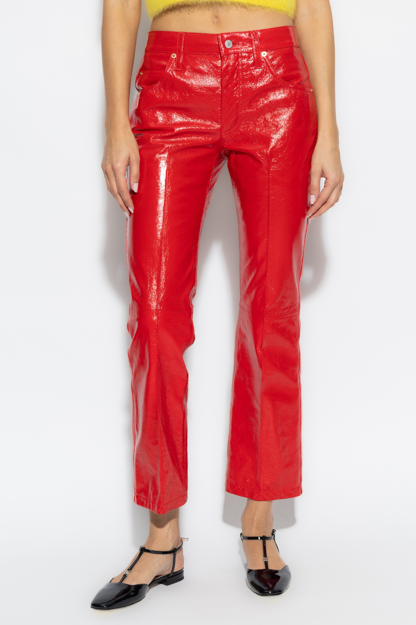 Gucci leather sale pants womens